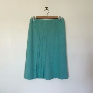 Vintage wool turquoise midi skirt